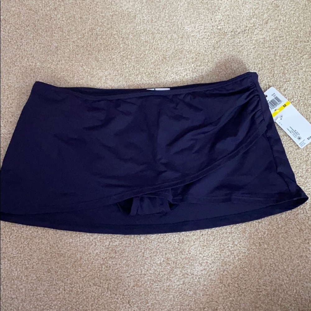 Navy Blue Bikini Bottom with Built-in Skirt size M